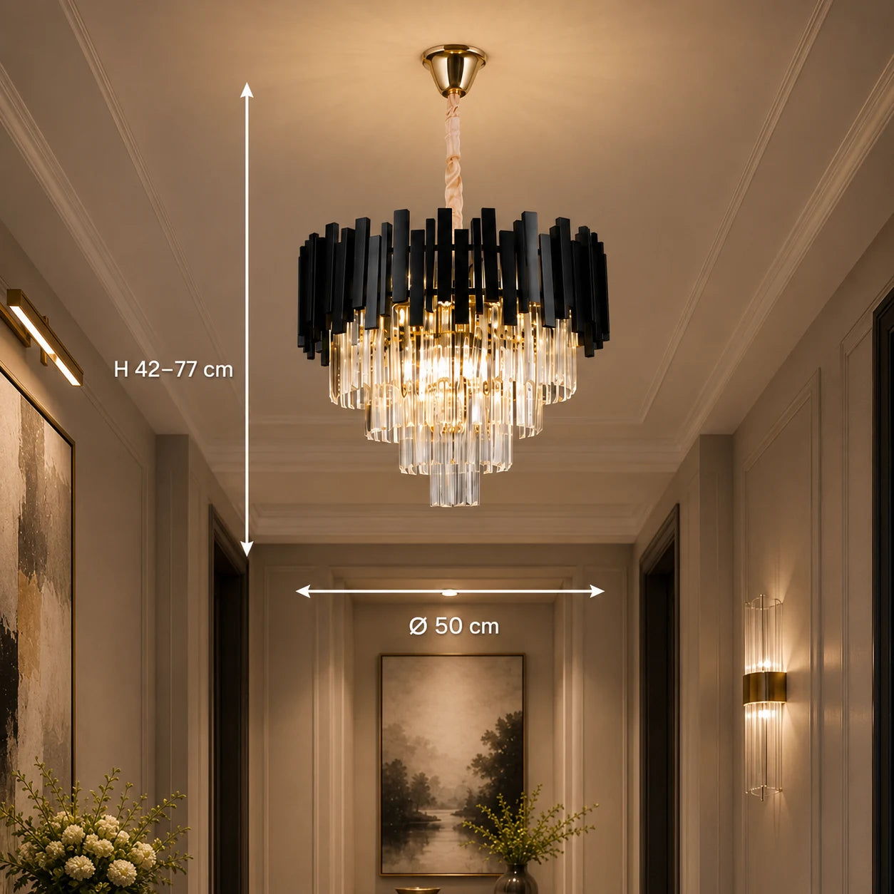 BLOIS Crystal Chandelier Elegance 8xE14, átmérő 50 cm, fekete, állítható magasság - 01_CC110:500BK.png