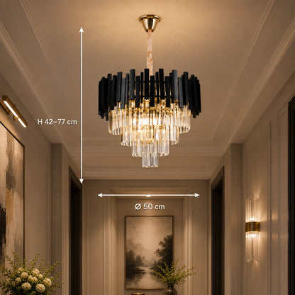 BLOIS Crystal Chandelier Elegance 8xE14, átmérő 50 cm, fekete, állítható magasság - 01_CC110:500BK.png