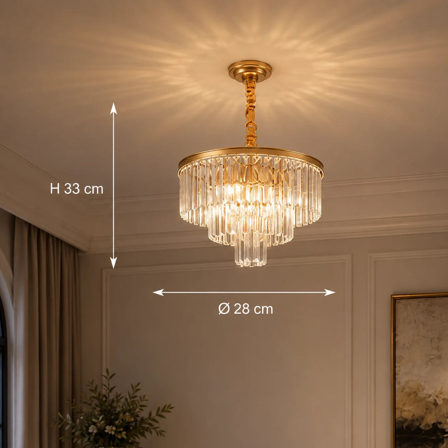 CHAMBORD Petito kristálycsillár 3xE14, átmérő 28 cm, matt arany - 01_CC930-300GD.png