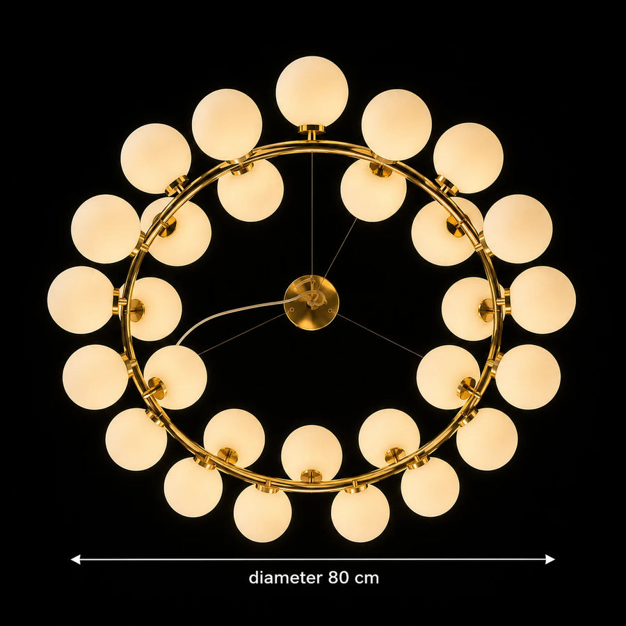LOFT kamrás csillár, 25x G9, fehérarany, fém, állítható magasságú, modern - 01_LC802-25GD.png