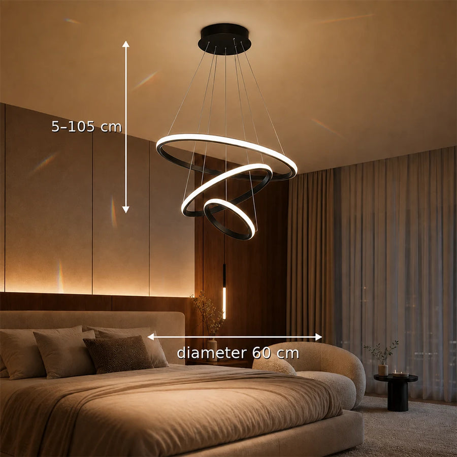 Lustra LED suspendata RICCI 81W, 3 Cercuri, lumina Rece/Calda/Neutra, Negru, Inaltime Reglabila - 01_LL104-3BK.png
