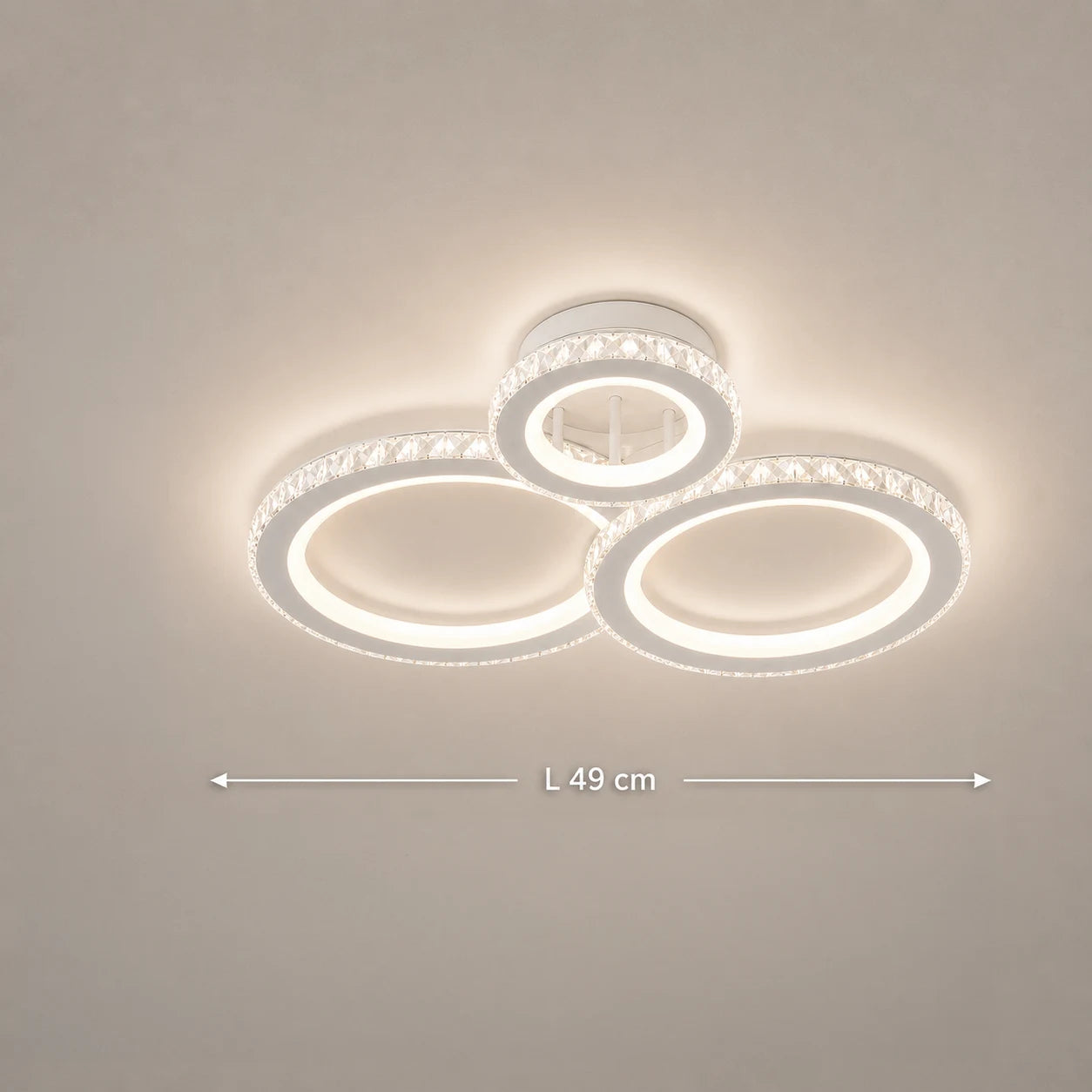 LED csillár távirányítóval és kristály NOVA ROTONDA RGB 75W, 3 kör, hideg/meleg/semleges fény, szabályozható, fehér - 01_LT073-3WH.png