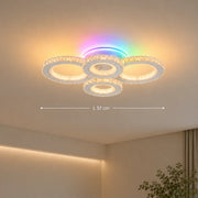 LED csillár távirányítóval és kristály NOVA ROTONDA RGB 82W, 4 kör, hideg/meleg/semleges fény, szabályozható, fehér - 01_LT073-4WH.png