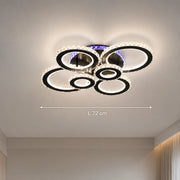 LED csillár távirányítóval és kristály NOVA ROTONDA RGB 145W, 6 kör, hideg/meleg/semleges fény, szabályozható, fekete - 01_LT073-6BK.png