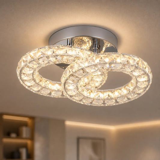 LED és kristály csillár ZABINA 25W, 2 kör, hideg/meleg/semleges fény, fényes króm - 02_LT062CR.png