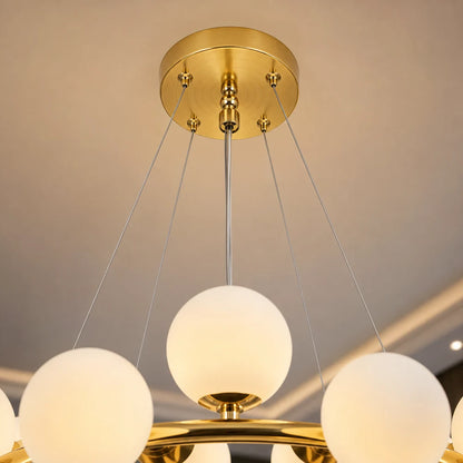 LOFT kamrás csillár, 25x G9, fehérarany, fém, állítható magasságú, modern - 04_LC802-25GD.png