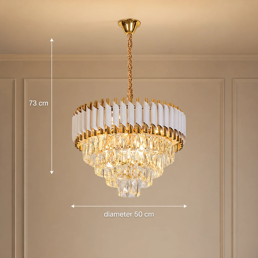 VERSAILLES Elegance kristálycsillár 8x E14, átmérő 50 cm, fényes arany és fehér, állítható magasságú - 06_CC900-500WH.png