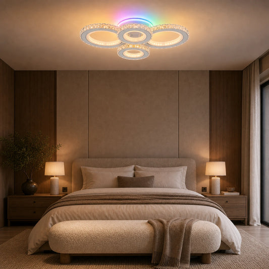 LED csillár távirányítóval és kristály NOVA ROTONDA RGB 82W, 4 kör, hideg/meleg/semleges fény, szabályozható, fehér - 06_LT073-4WH.png