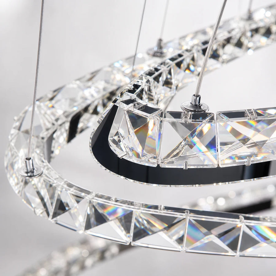 Függesztett LED-es csillár távirányítóval és kristály PRISM LUMINIS 79W, 3 kör, hideg/meleg/semleges fény, szabályozható, króm, állítható magasságú - 07_LT029.png
