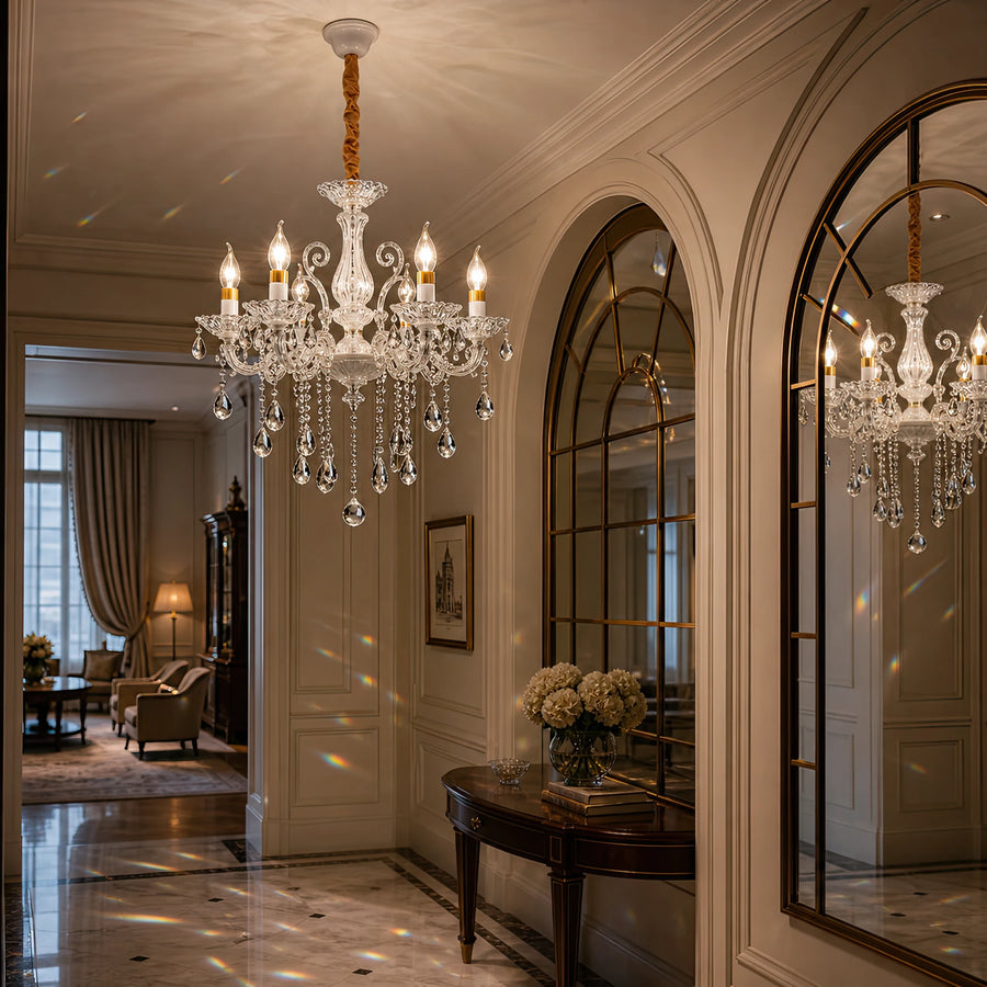 SANSSOUCI csillár 6xE14 kristály és fém – klasszikus design, ezüst fehér - 08_CC220-6WH.png