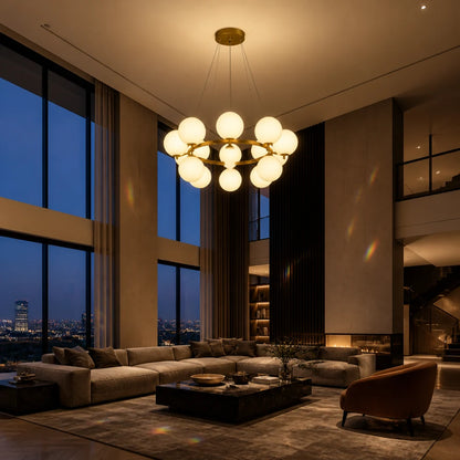 LOFT kamrás csillár, 15x G9, fehérarany, fém, állítható magasságú, modern - 08_LC802-15GD.png
