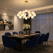 LOFT kamrás csillár, 25x G9, fehérarany, fém, állítható magasságú, modern - 07_LC802-25GD.png