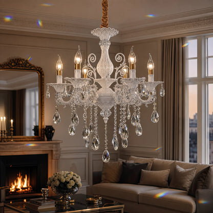 SANSSOUCI csillár 6xE14 kristály és fém – klasszikus design, ezüst fehér - 09_CC220-6WH.png