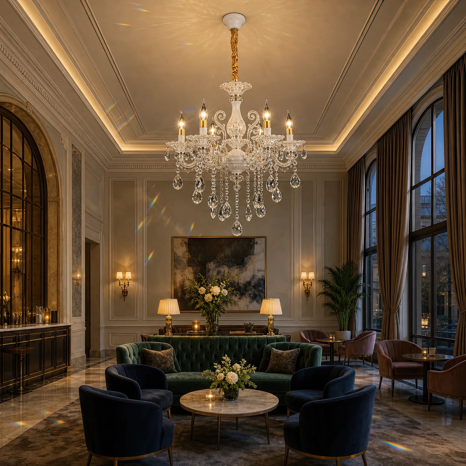 SANSSOUCI csillár 6xE14 kristály és fém – klasszikus design, ezüst fehér - 10_CC220-6WH.png