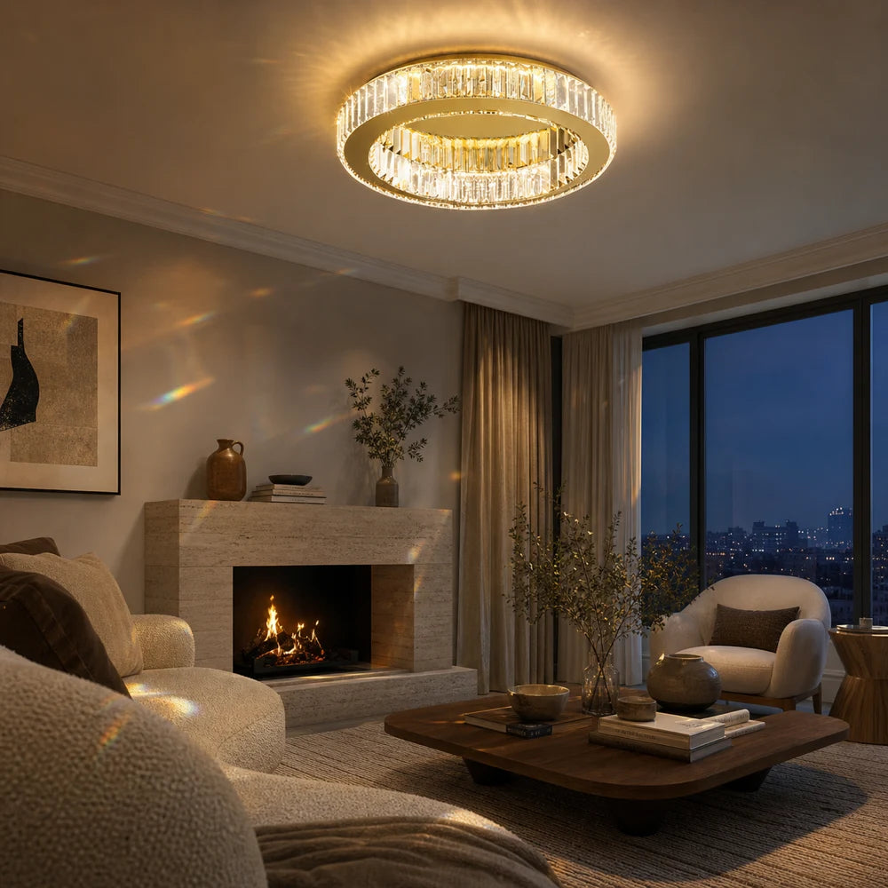 Lustra LED cu telecomanda si cristal VERTUS 31W, 50cm, Cerc, lumina Rece/Calda/Neutra, Dimabila, Auriu - 10_LLC150-500GD.png