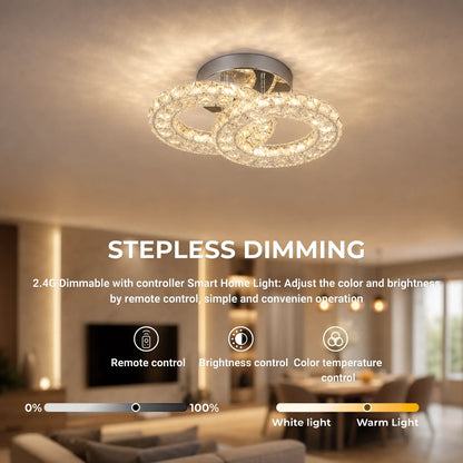 LED és kristály csillár ZABINA 25W, 2 kör, hideg/meleg/semleges fény, fényes króm - 10_LT062CR.png