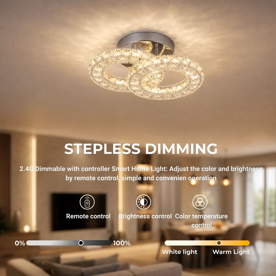 LED és kristály csillár ZABINA 25W, 2 kör, hideg/meleg/semleges fény, fényes króm - 10_LT062CR.png