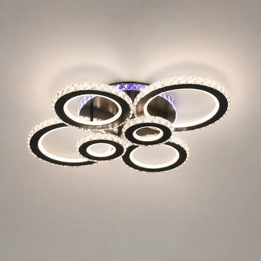 LED csillár távirányítóval és kristály NOVA ROTONDA RGB 145W, 6 kör, hideg/meleg/semleges fény, szabályozható, fekete - 10_LT073-6BK.png