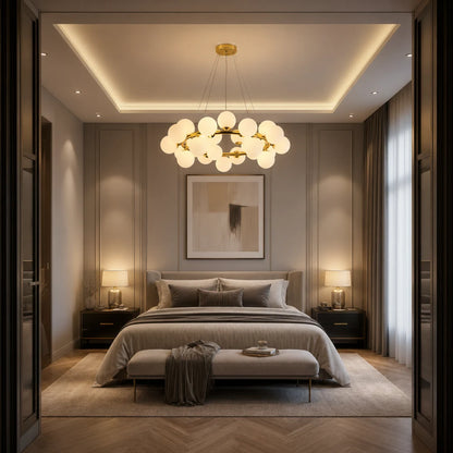 LOFT kamrás csillár, 25x G9, fehérarany, fém, állítható magasságú, modern - 09_LC802-25GD.png