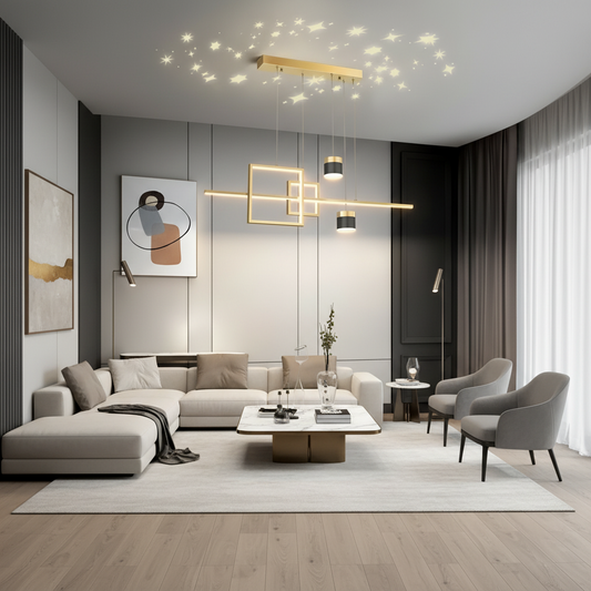 Függesztett LED-csillár távirányítóval DENISSE 81W, Hideg/Meleg/Semleges fény, Szabályozható, Arany, Állítható magasságú, 2233/4GD LED-es csillárok távirányítóval Alapértelmezett cím Alessandro Design