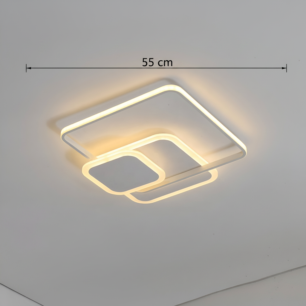 LED-csillár távirányítóval ANEMONA 75W, 3 négyzet, hideg/meleg/semleges fény, szabályozható, fehér LED-es csillár távirányítóval Alapértelmezett cím Alessandro Design