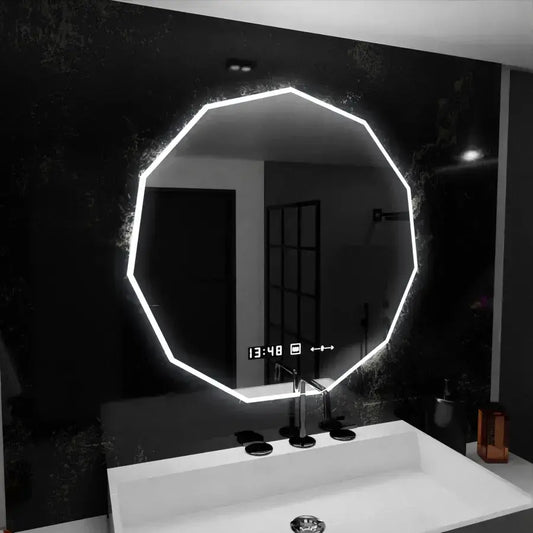 LED tükör 60 cm, POLIGON Sensor MotionGlow Marcello, Páramentesítő rendszer, Óra és hőmérő, Dimabila Tükrök Marcello Alapértelmezett cím Alessandro Design