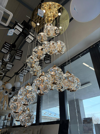 Crystal LED KILKENNY Culmino csillár, 144 W, semleges fény, átmérő 60 cm, arany modern csillárok alapértelmezett cím Alessandro Design
