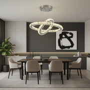 LED csillár távirányítóval és kristály PRISM LUMINIS 58W, 2 kör, hideg/meleg/semleges fény, szabályozható, króm és fehér, állítható magasságú LED csillárok távirányítóval Alapértelmezett cím Alessandro Design