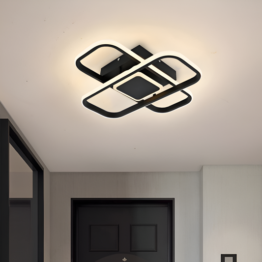 LED-es csillár távirányítóval VECTOR QUAD 52W, Hideg/Meleg/Semleges fény, Szabályozható, Fekete LED-es csillárok távirányítóval Alapértelmezett cím Alessandro Design