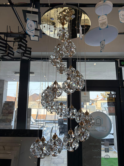 Crystal LED KILKENNY Culmino csillár, 144 W, semleges fény, átmérő 60 cm, arany modern csillárok alapértelmezett cím Alessandro Design