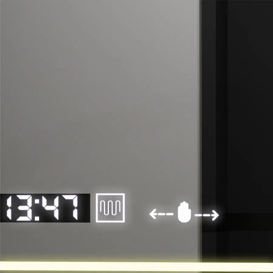 Négyszögletű LED tükör, 120x80 cm, Venezia Marcello MotionGlow érzékelő, páramentesítő rendszer, óra és hőmérő, Dimabila Marcello tükrök Alapértelmezett cím Alessandro Design
