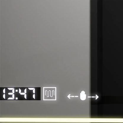 Négyszögletű LED tükör, 120x80 cm, Venezia Marcello MotionGlow érzékelő, páramentesítő rendszer, óra és hőmérő, Dimabila Marcello tükrök Alapértelmezett cím Alessandro Design