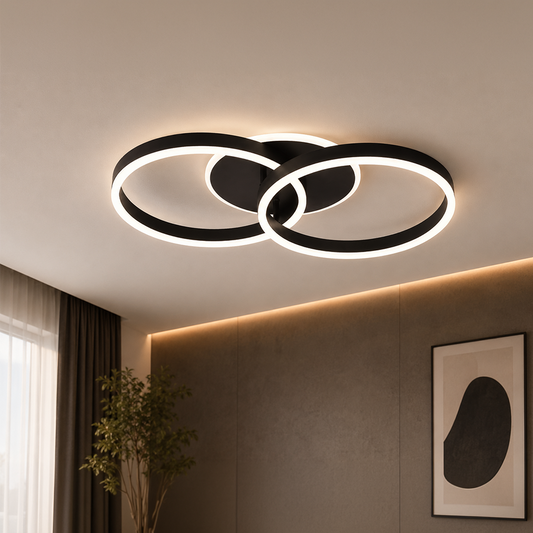 LED csillár távirányítóval RIGA LILITH 34W, 2 kör, hideg/meleg/semleges fény, szabályozható, fekete LED csillárok távirányítóval Alapértelmezett cím Alessandro Design