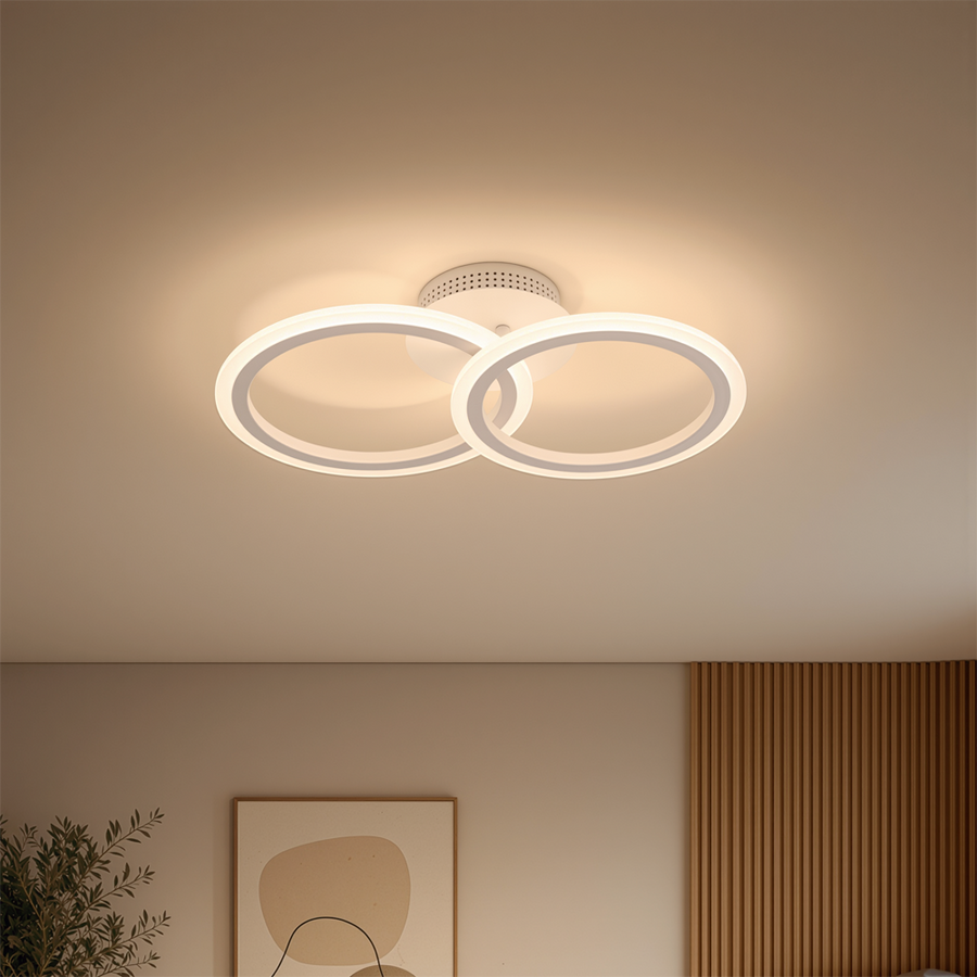 LED-es csillár távirányítóval BETTY 27W, 2 kör, hideg/meleg/semleges fény, szabályozható, fehér LED-es csillár távirányítóval Alapértelmezett cím Alessandro Design