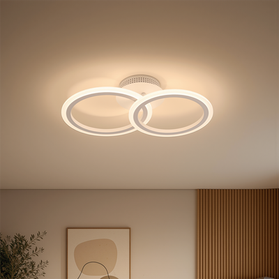LED csillár távirányítóval BETTY 27W, 2 kör, hideg/meleg/semleges fény, szabályozható, fehér