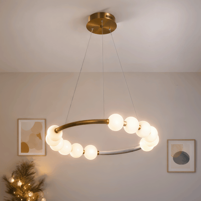 LED függőlámpa akril Nova 57W távirányítóval, szabályozható, 3000K/4000K/6000K, arany, fém és akril LED-csillárok távirányítóval Alapértelmezett cím Alessandro Design