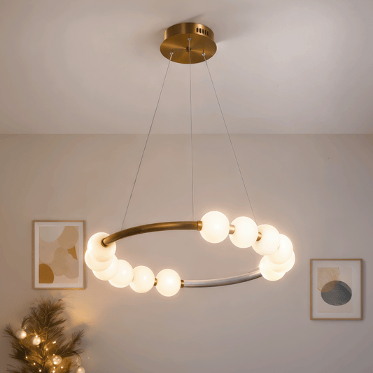 LED függőlámpa akril Nova 57W távirányítóval, szabályozható, 3000K/4000K/6000K, arany, fém és akril LED-csillárok távirányítóval Alapértelmezett cím Alessandro Design