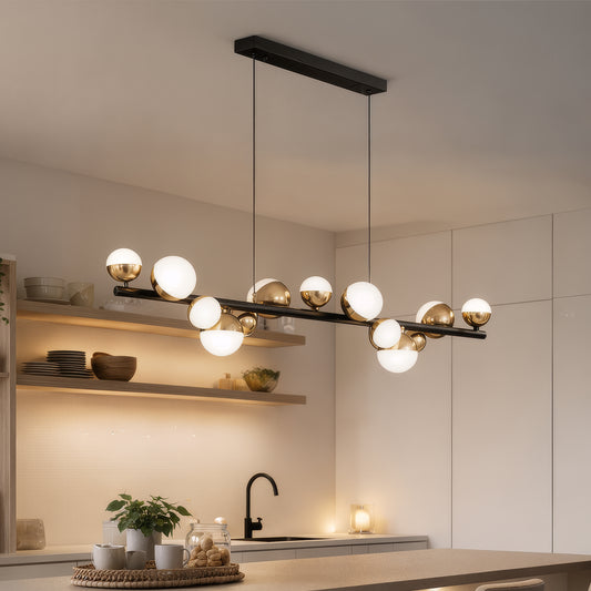 Aurion 29 W akril LED függő csillár távirányítóval, szabályozható, fekete arany, fém és akril LED csillárok távirányítóval Alapértelmezett cím Alessandro Design
