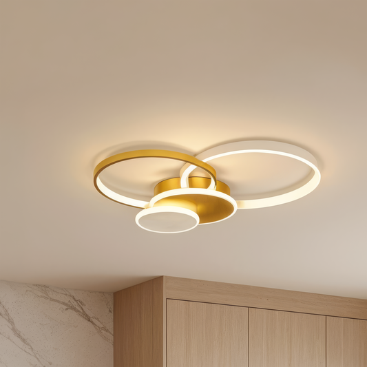 LED csillár távirányítóval KILLIAN 80W, 4 kör, hideg/meleg/semleges fény, szabályozható, arany LED-es csillárok távirányítóval Alapértelmezett cím Alessandro Design