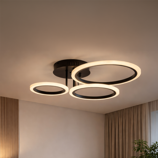 LED csillár távirányítóval BETTY 40W, 3 kör, hideg/meleg/semleges fény, szabályozható, fekete LED csillárok távirányítóval Alapértelmezett cím Alessandro Design