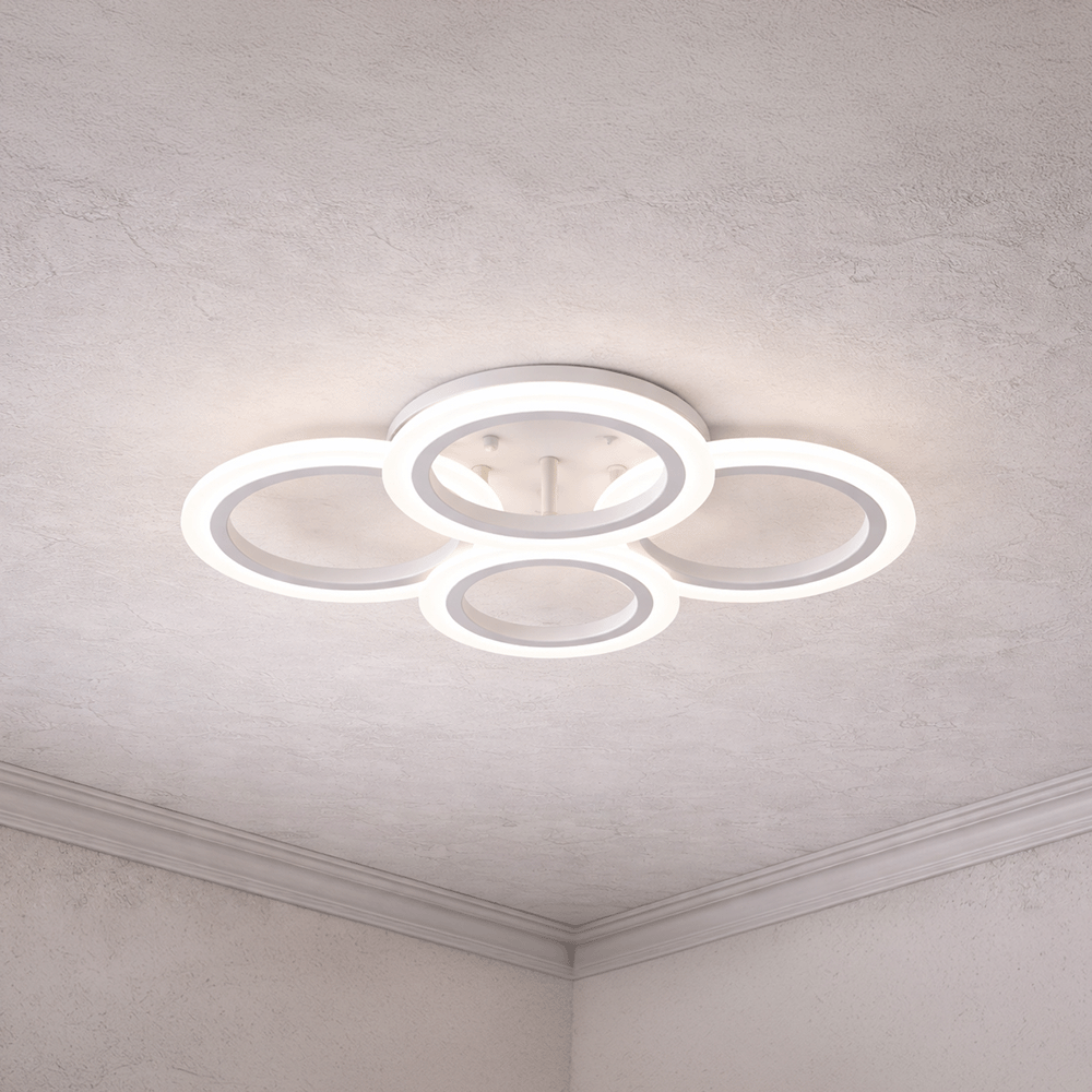 LED-es csillár távirányítóval BETTY 43W, 4 kör, hideg/meleg/semleges fény, szabályozható, fehér LED-es csillár távirányítóval Alapértelmezett cím Alessandro Design