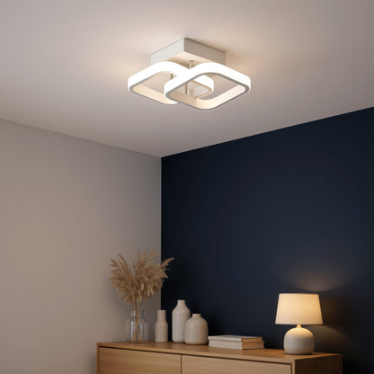 VERTEX mátrix LED csillár, átlapoló gyémántok, fém keretek, 24 W, 2 gyémánt, hideg/meleg/semleges fény 3000K/4000K/6000K, fehér LED-csillárok alapértelmezett cím Alessandro Design