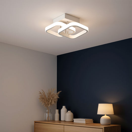 VERTEX mátrix LED csillár, átlapoló gyémántok, fém keretek, 24 W, 2 gyémánt, hideg/meleg/semleges fény 3000K/4000K/6000K, fehér LED-csillárok alapértelmezett cím Alessandro Design