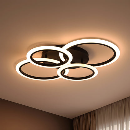 LED csillár távirányítóval BETTY 43W, 4 kör, hideg/meleg/semleges fény, szabályozható, fekete LED csillárok távirányítóval Alapértelmezett cím Alessandro Design