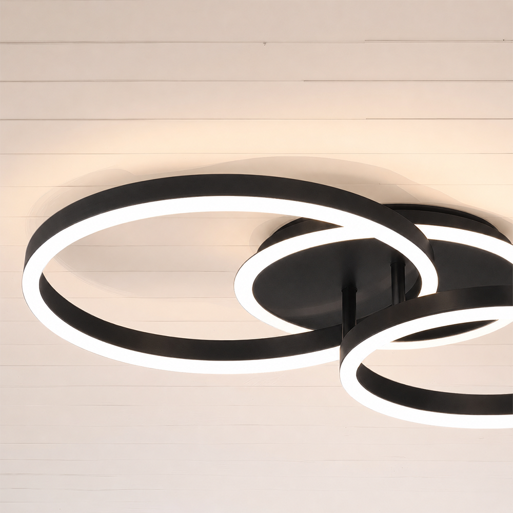 LED csillár távirányítóval RINOVA 66W, 2 kör, hideg/meleg/semleges fény, szabályozható, fekete LED csillárok távirányítóval Alapértelmezett cím Alessandro Design