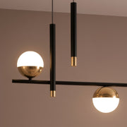 Függesztett LED-csillár távirányítóval DAMARA 44W, hideg/meleg/semleges fény, szabályozható, fekete, állítható magasságú LED-csillárok távirányítóval Alapértelmezett cím Alessandro Design