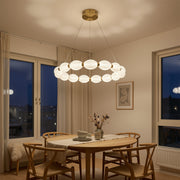 Lustra LED suspendata FAUSTO II, 42W, lumina Rece/Calda/Neutra, Inaltime Reglabila, Auriu Lustre Moderne Default Title Alessandro Design