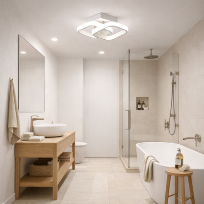 VERTEX mátrix LED csillár, átlapoló gyémántok, fém keretek, 24 W, 2 gyémánt, hideg/meleg/semleges fény 3000K/4000K/6000K, fehér LED-csillárok alapértelmezett cím Alessandro Design