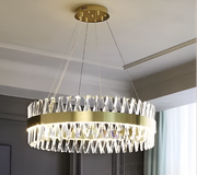 CASERTA Magno LED csillár távirányítóval, 68W, szabályozható, 3000K/4000K/6000K, átmérő 60cm, arany kristálycsillárok alapértelmezett cím Alessandro Design