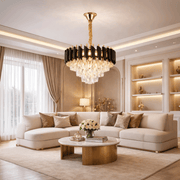 Kristály csillár VERSAILLES Nobile 5xE14, átmérő 40 cm, fényes arany és fekete kristálycsillárok alapértelmezett cím Alessandro Design